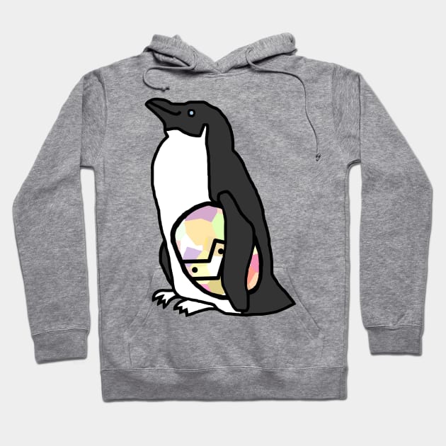 Penguin Holding Easter Egg Hoodie by ellenhenryart